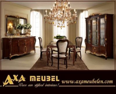 italiaanse hoogglans donatello noten woonkamers AXA Meubelen