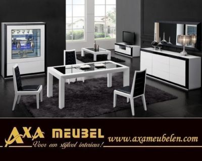 hoogglans zwart wit woonkamers kasten AXA Meubelen Den Haag