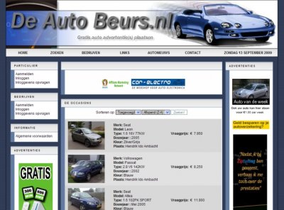 Auto occasionsite De Auto Beurs.nl te koop