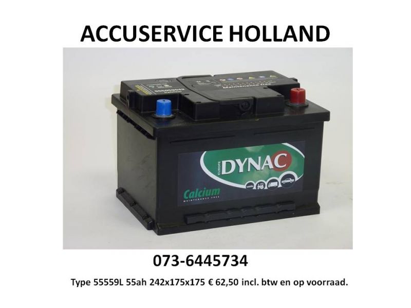 55 ah 12 volt ACCU type 55559L  62,50