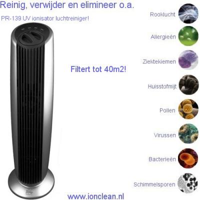 UV ionisator luchtreiniger PR-139 filtert 40m2!