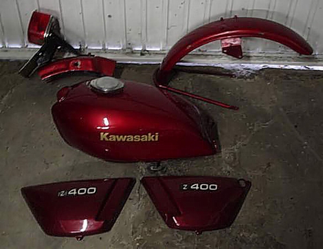 Kawasaki toermodellen, onderdelen