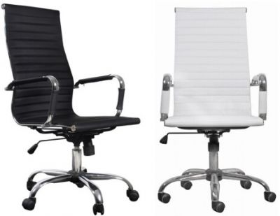 Eames style Design Bureaustoel - Leer - kantoor, wit en zwart Prachtige Eames style bureau stoel