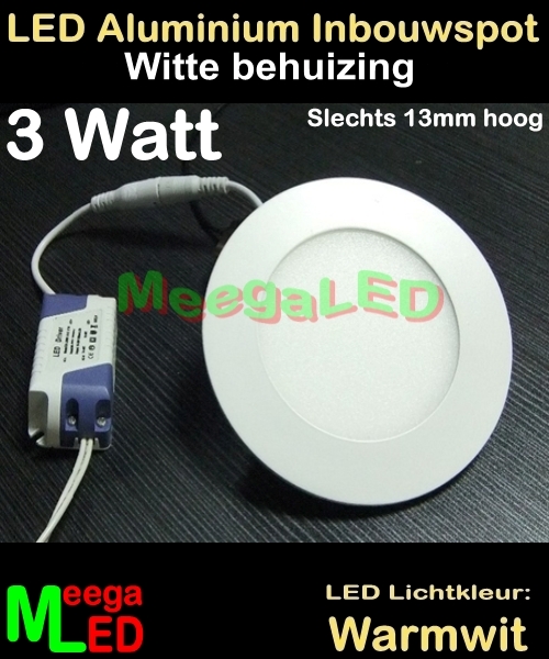 LED inbouwspot spot panel light 3W - Warmwit 2800K